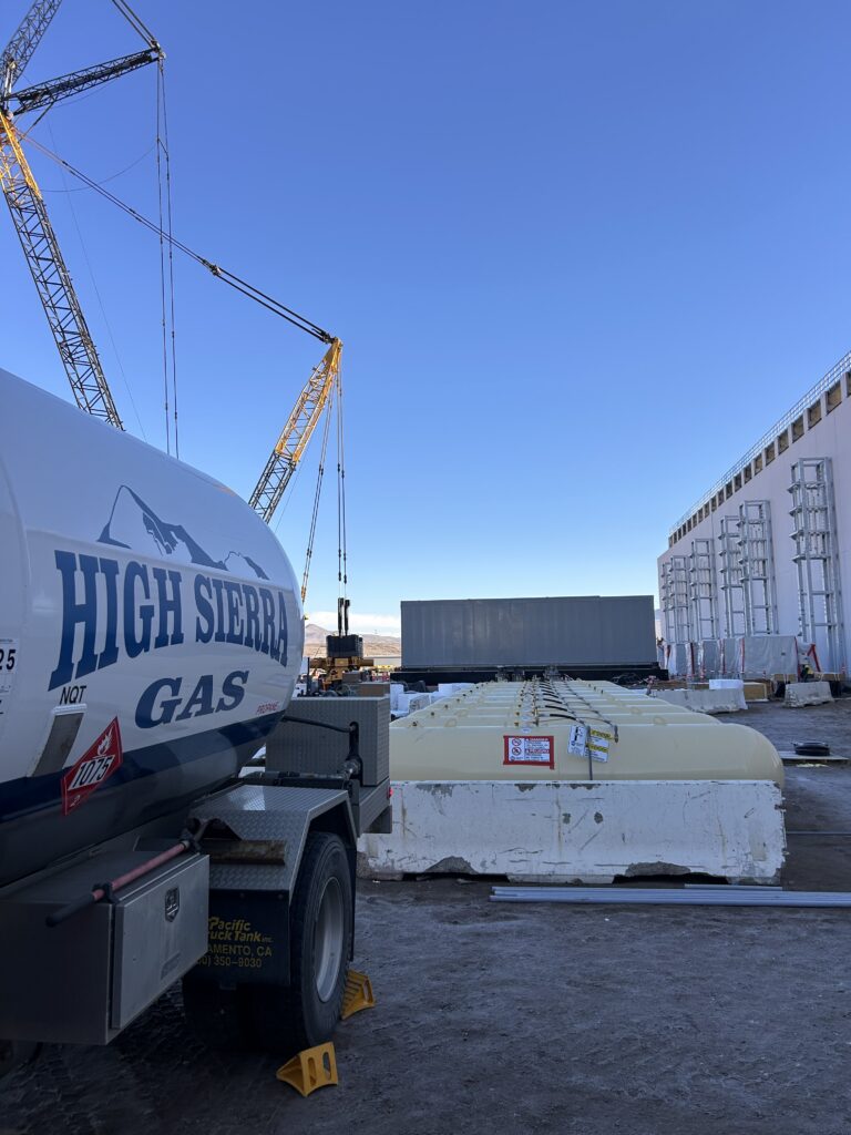 high sierra bobtail at a construction site